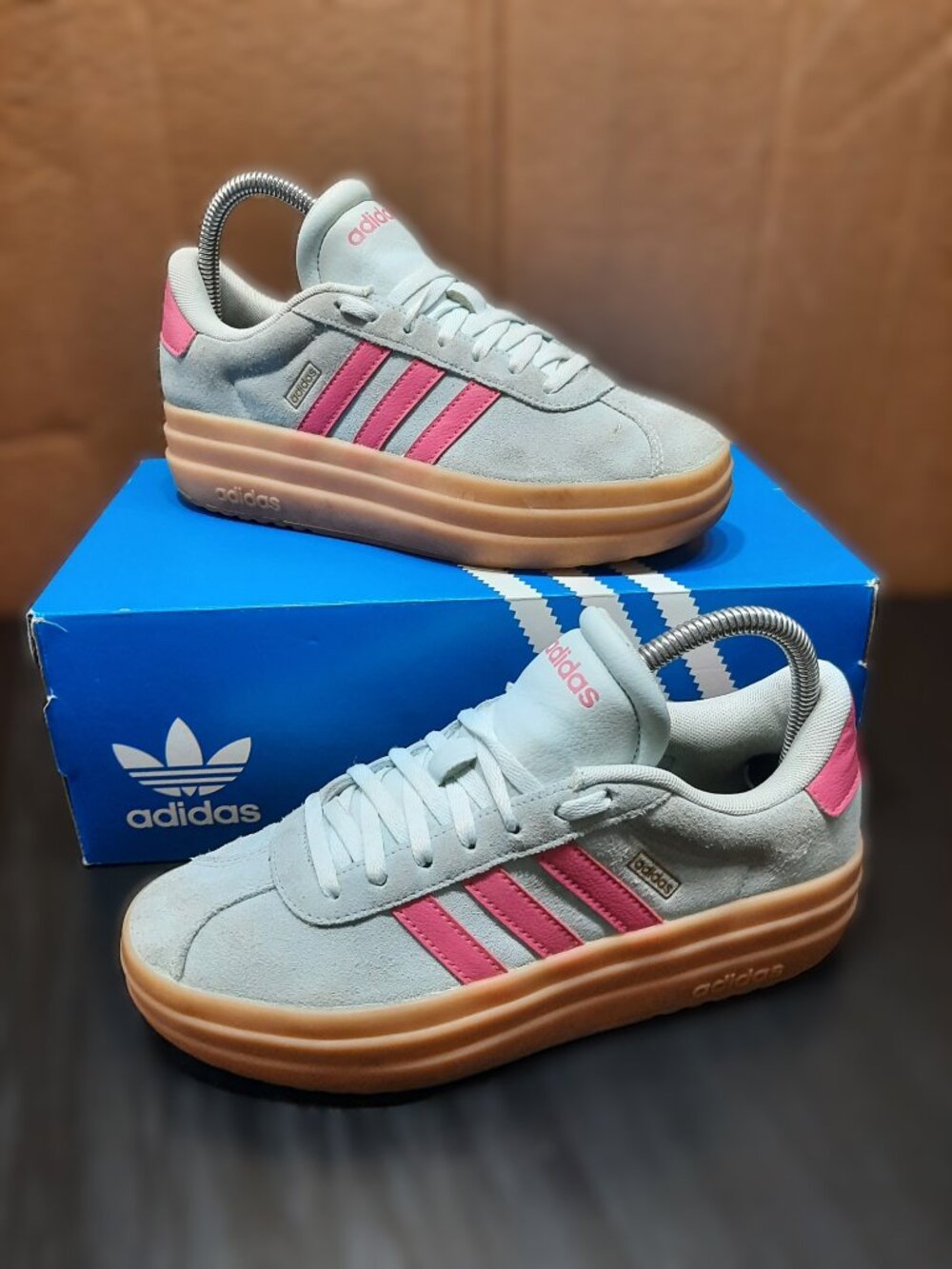Adidas VL Court Bold JP7628 Women's Size 6 Platform Gum Sole Sneakers (#1597)